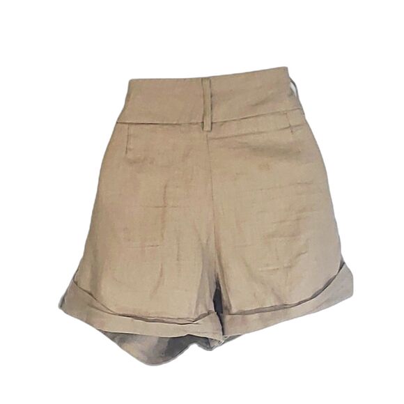 Shine & Fine Beige Linen Short Shorts Size Large - Picture 3 of 7